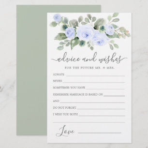 Carte de conseil et de souhaits Floral Rose bleu
