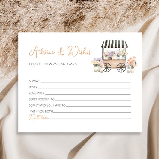 Carte de conseil et de souhaits frais hors du marc