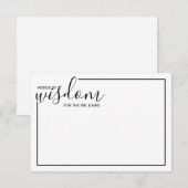 Carte de conseil et de souhaits Mariage de script  (Devant / Derrière)