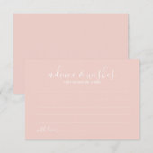 Carte de conseil et de souhaits Mariage de script (Devant / Derrière)