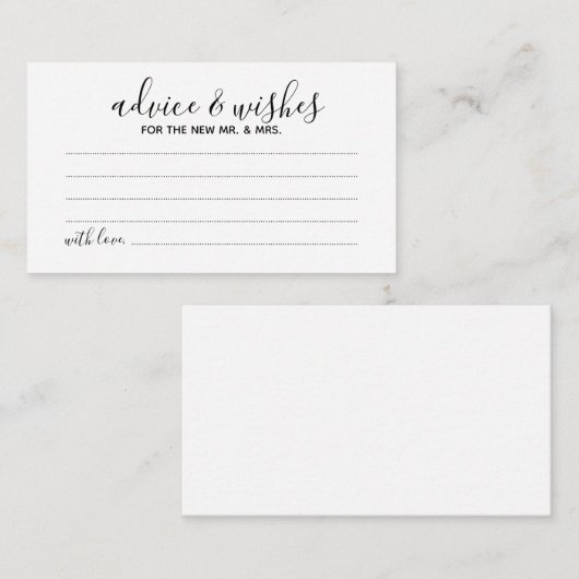 Carte de conseil et de souhaits Mariage de script  (Devant / Derrière)