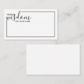 Carte de conseil et de souhaits Mariage de script (Devant / Derrière)