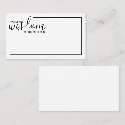 Carte de conseil et de souhaits Mariage de script  (Devant / Derrière)