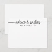 Carte de conseil et de souhaits pour bébé avec scr (Devant / Derrière)