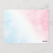 Carte de conseil et de souhaits pour bébé rose et (Dos)