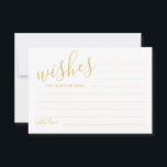 Carte de conseil et de souhaits pour Mariage de sc<br><div class="desc">Ajoutez une touche personnelle à votre mariage grâce à un conseil et une carte de souhaits de mariage de script moderne. Cette carte de conseil comprend le titre en or de style de police de calligraphie moderne et les détails en or de style de police sans serif moderne sur arrière...</div>