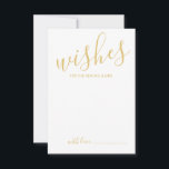 Carte de conseil et de souhaits pour Mariage de sc<br><div class="desc">Ajoutez une touche personnelle à votre mariage grâce à un conseil et une carte de souhaits de mariage de script moderne. Cette carte de conseil comprend le titre en or de style de police de calligraphie moderne et les détails en or de style de police sans serif moderne sur arrière...</div>