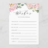 Carte de conseil et de souhaits pour Mariage Roses