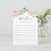 Carte de conseil et de souhaits pour Mariage Roses (Debout devant)