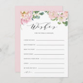 Carte de conseil et de souhaits pour Mariage Roses (Devant / Derrière)