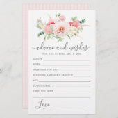 Carte de conseil et de souhaits pour Pony rose Flo (Devant / Derrière)