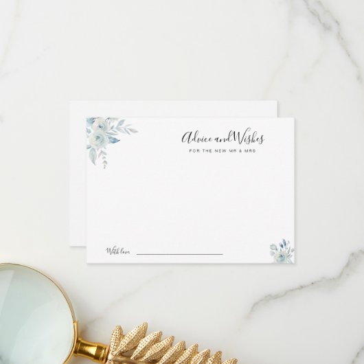 carte de conseil et de voeux pour fleurs bleues po (Devant/Arrière en situation)