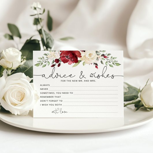 Carte de conseil et de voeux pour la mariée de Bou