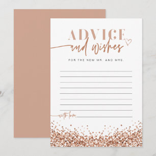 Carte de conseil et de voeux REGINA Rose Gold Sequ