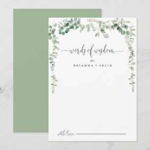 Carte de conseil Eucalyptus Mariage Mots de sagess