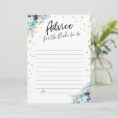 Carte de conseil Fête de l'mariée de voyage Blue F (Debout devant)