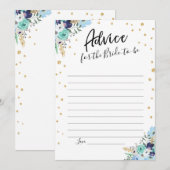 Carte de conseil Fête de l'mariée de voyage Blue F (Devant / Derrière)