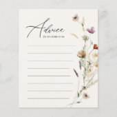 Carte de conseil Fête des mariées fleur sauvage (Devant)