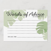 Carte de conseil Feuilles Jungle Safari Baby showe (Devant)