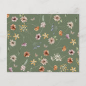 Carte de conseil Fleur sauvage Sage Green Mariage (Dos)