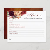 Carte de conseil Fleurs d'automne rouge Bourgogne (Devant / Derrière)