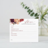 Carte de conseil Fleurs d'automne rouge Bourgogne (Debout devant)