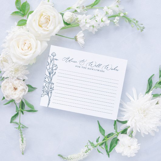 Carte de conseil Floral de la Chinoiserie Bleue Fr