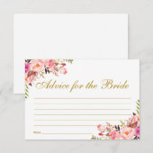 Carte de conseil Floral Pink Blush Gold Fête des m (Devant / Derrière)