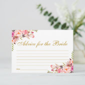 Carte de conseil Floral Pink Blush Gold Fête des m (Debout devant)
