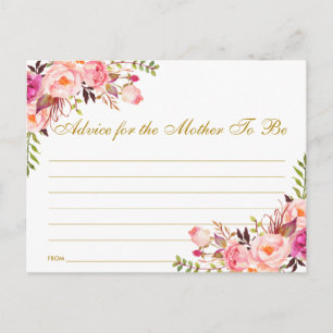 Carte de conseil Floral Rose Blush Gold Baby showe