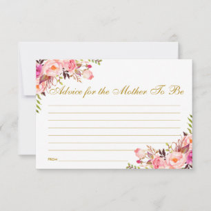 Carte de conseil Floral Rose Blush Gold Baby showe