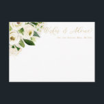 Carte de conseil Floral White & Gold<br><div class="desc">Cette belle carte fleurie présente des fleurs d'aquarelle et votre texte personnalisé. Utilisez le modèle pour remplir vos informations. La fonction "Personnaliser plus loin" permet de modifier la police (taille,  style,  couleur),  d'ajouter des lignes de texte,  de modifier la disposition et d'ajouter du texte à l'arrière.</div>