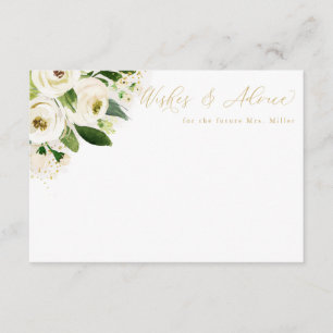 Carte de conseil Floral White & Gold