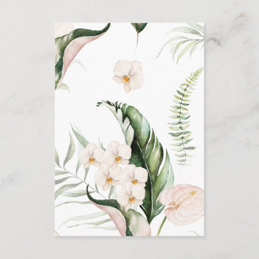 Carte de conseil florale de verdure tropicale (Dos)