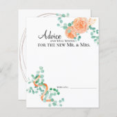 Carte de conseil florale Eucalyptus Green Peach (Devant / Derrière)