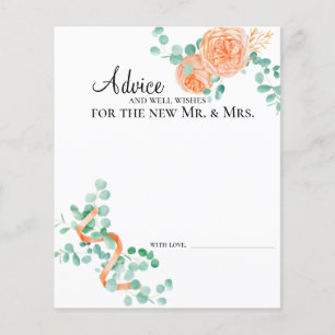 Carte de conseil florale Eucalyptus Green Peach
