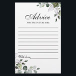 Carte de conseil florale Eucalyptus Watercolor<br><div class="desc">Carte de conseil élégante pour vos invités.</div>