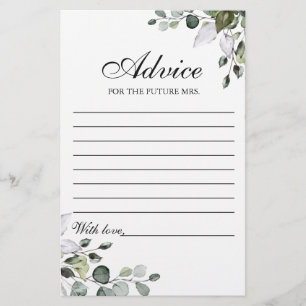 Carte de conseil florale Eucalyptus Watercolor