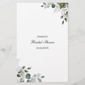 Carte de conseil florale Eucalyptus Watercolor (Dos)