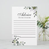 Carte de conseil florale Eucalyptus Watercolor (Debout devant)