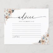 Carte de conseil florale Ivory Et Blue Boho (Dos)