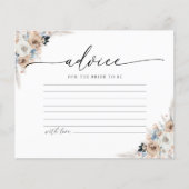 Carte de conseil florale Ivory Et Blue Boho (Devant)