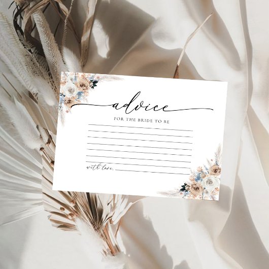 Carte de conseil florale Ivory Et Blue Boho