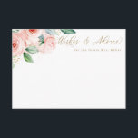 Carte de conseil florale rose et or<br><div class="desc">Cette belle carte fleurie présente des fleurs d'aquarelle et votre texte personnalisé. Utilisez le modèle pour remplir vos informations. La fonction "Personnaliser plus loin" permet de modifier la police (taille,  style,  couleur),  d'ajouter des lignes de texte,  de modifier la disposition et d'ajouter du texte à l'arrière.</div>