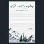 Carte de conseil forestier Elegant Watercolor Moun<br><div class="desc">Elégante Carte de conseil forestier des montagnes aquarelles. Personnalisez avec la mariée le nom et la date de la douche. Pour plus de personnalisation,  cliquez sur le lien "customiser plus loin". Si vous avez besoin d'aide,  contactez-moi s'il vous plaît.</div>