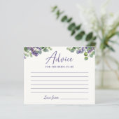 Carte de conseil Lavande et Eucalyptus Fête des ma (Debout devant)