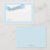 Carte de conseil maman Baby shower bleu (Devant / Derrière)