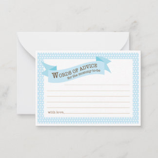 Carte de conseil maman Baby shower bleu