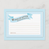 Carte de conseil maman baby shower Blue Polka Dot (Dos)