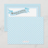Carte de conseil maman baby shower Blue Polka Dot (Devant / Derrière)